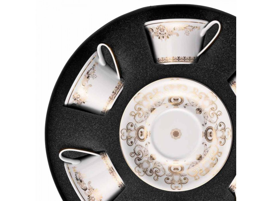 Rosenthal Versace Medusa Gala oro determinado de porcelana tazas de té 6 PZZ Viadurini