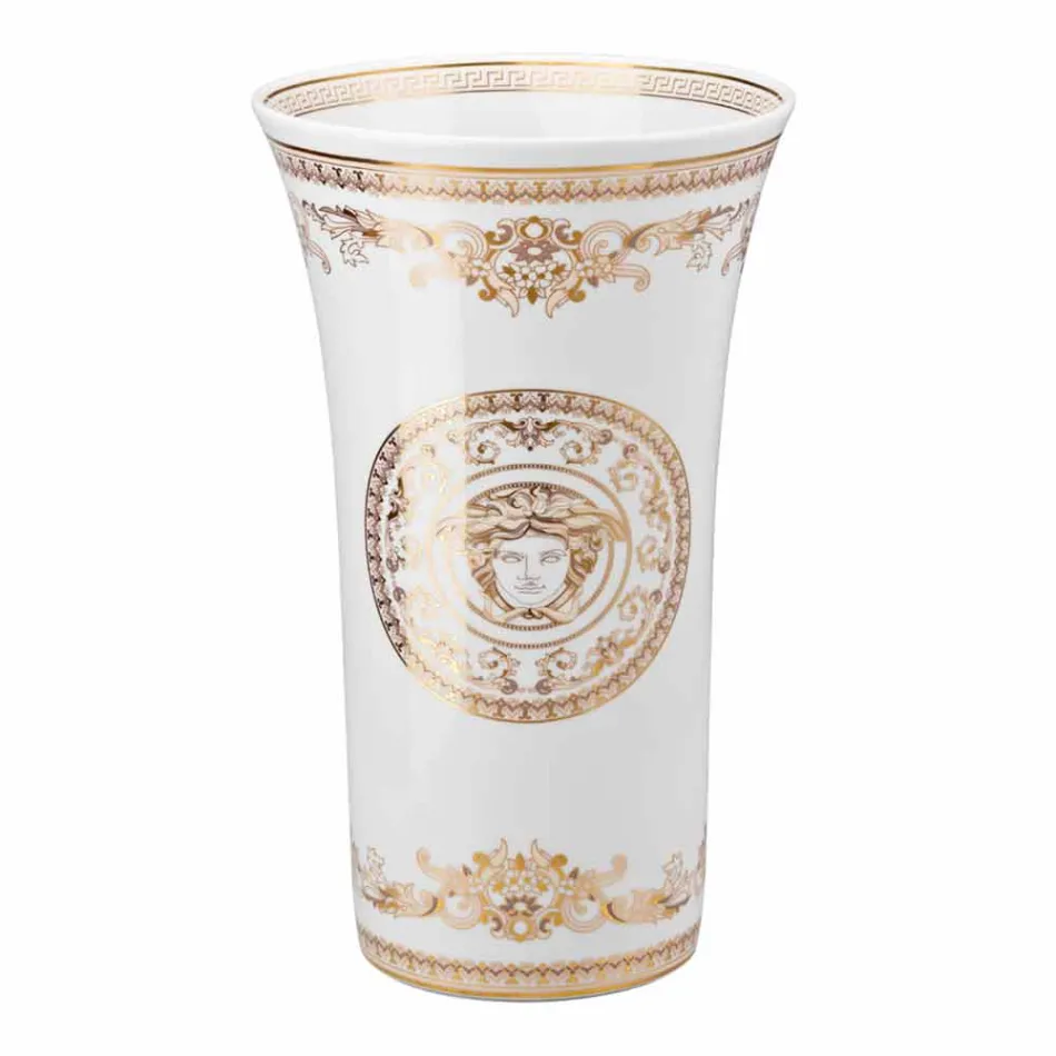 Rosenthal Versace Medusa Gala diseño jarrón de porcelana h 34cm Viadurini