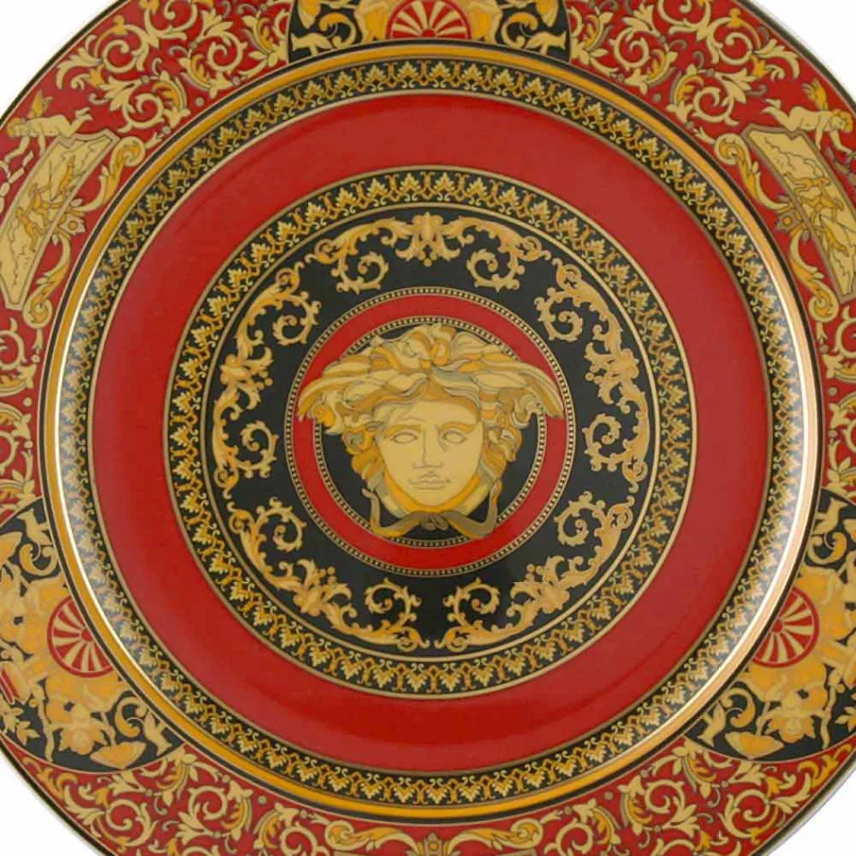 Rosenthal Versace Medusa placa roja marcador de posición 30 cm porcelana Viadurini