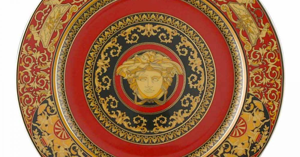 Rosenthal Versace Medusa placa roja marcador de posición 30 cm