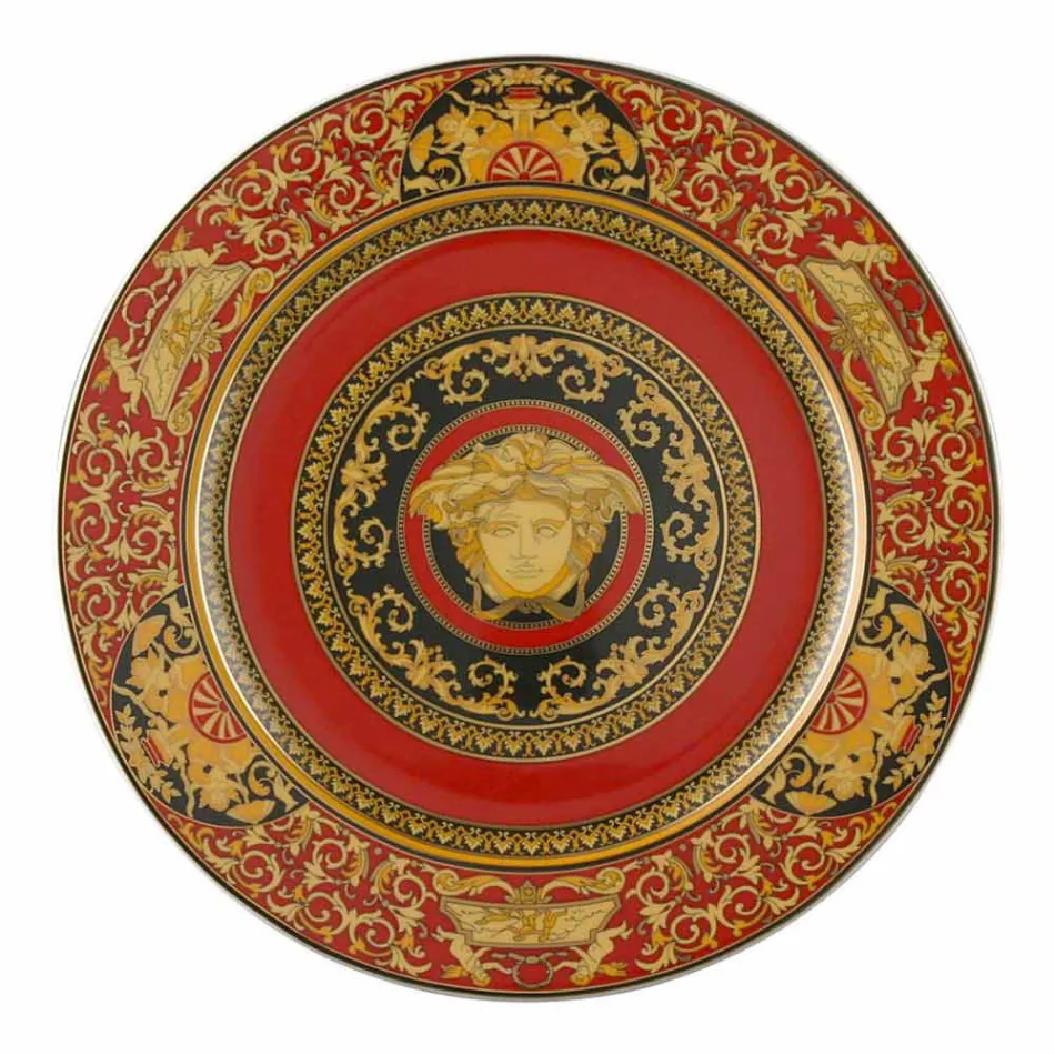 Rosenthal Versace Medusa placa roja marcador de posición 30 cm porcelana Viadurini