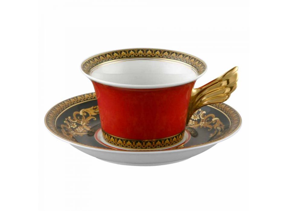tazas de té Rosenthal Versace Medusa rojo septiembre 6 piezas de porcelana Viadurini