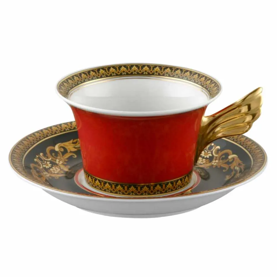 tazas de té Rosenthal Versace Medusa rojo septiembre 6 piezas de porcelana Viadurini
