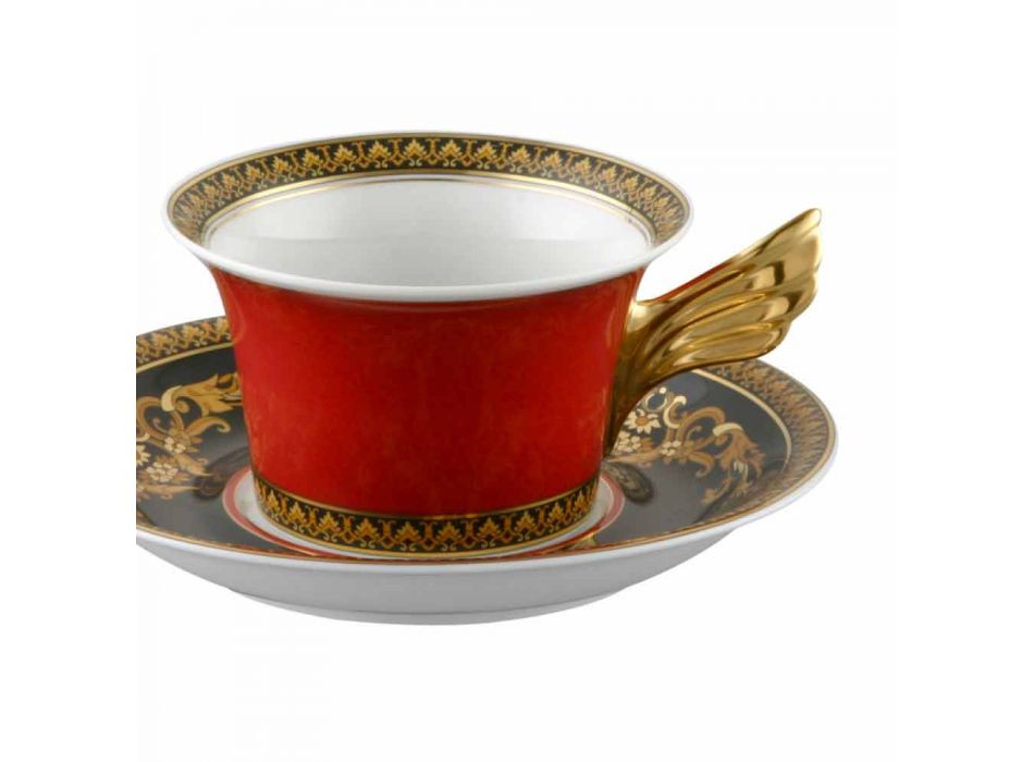 Rosenthal Versace Medusa rojo de la taza de té de porcelana diseño moderno Viadurini