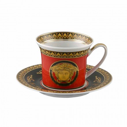 Rosenthal Versace Medusa Rojo Espresso porcelana diseño de copa Viadurini