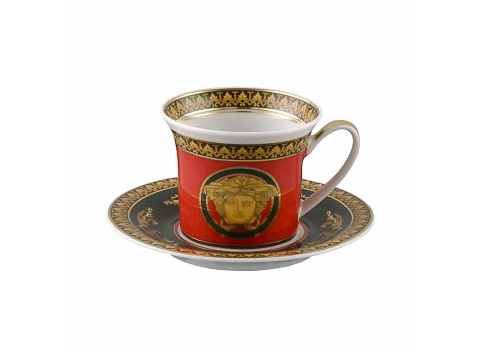 Rosenthal Versace Medusa Rojo Espresso porcelana diseño de copa Viadurini