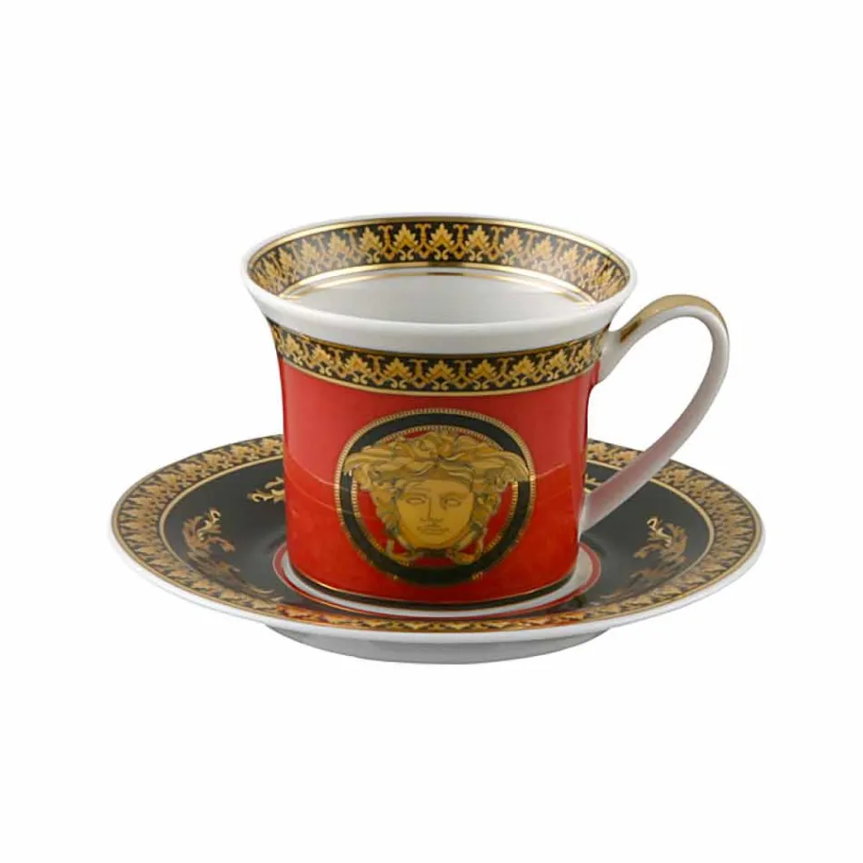 Rosenthal Versace Medusa Rojo Espresso porcelana diseño de copa Viadurini