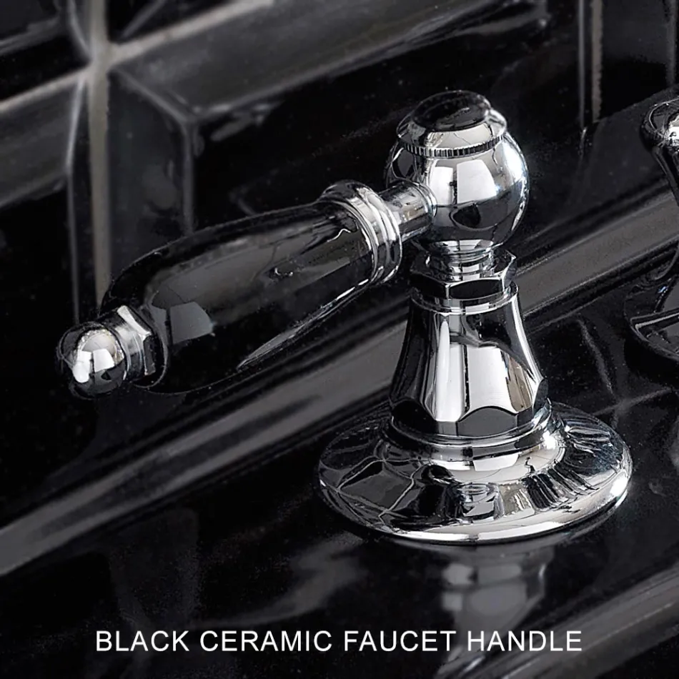 Grifo para bidé clásico de 3 orificios con palancas de latón Made in Italy - Noriana Viadurini