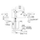 Grifo para bidé clásico de 3 orificios con palancas de latón Made in Italy - Noriana Viadurini