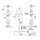 Grifo para bidé de 3 orificios con salida interna en latón hecho a mano - Fioretta Viadurini