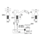 Grifo para bidé clásico de 3 orificios con desagüe de latón Made in Italy - Ercolina Viadurini