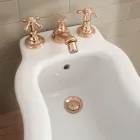 Grifo para bidé de diseño vintage en latón con 3 orificios Made in Italy - Klarisa Viadurini