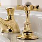 Grifo para lavabo de latón con 3 orificios, estilo vintage, Made in Italy – Katerina Viadurini