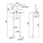 Grifería de pie para bañera con teleducha de latón Made in Italy - Noriana Viadurini