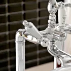 Grifería de pie para bañera con teleducha de latón Made in Italy - Noriana Viadurini
