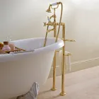 Classic Brass Grifo de pie para bañera con ducha manual - Fioretta Viadurini