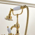 Classic Brass Grifo de pie para bañera con teleducha - Fioretta Viadurini