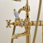 Classic Brass Grifo de pie para bañera con ducha manual - Fioretta Viadurini