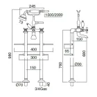 Classic Brass Grifo de pie para bañera con teleducha - Fioretta Viadurini