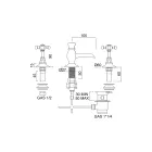Grifo para bidé vintage de latón con 3 orificios Made in Italy - Elisea Viadurini
