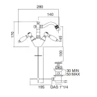 Grifo para bidé clásico de un solo orificio con palancas de latón hechas a mano - Noriana Viadurini