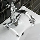 Grifo para bidé clásico de un solo orificio con palancas de latón hechas a mano - Noriana Viadurini