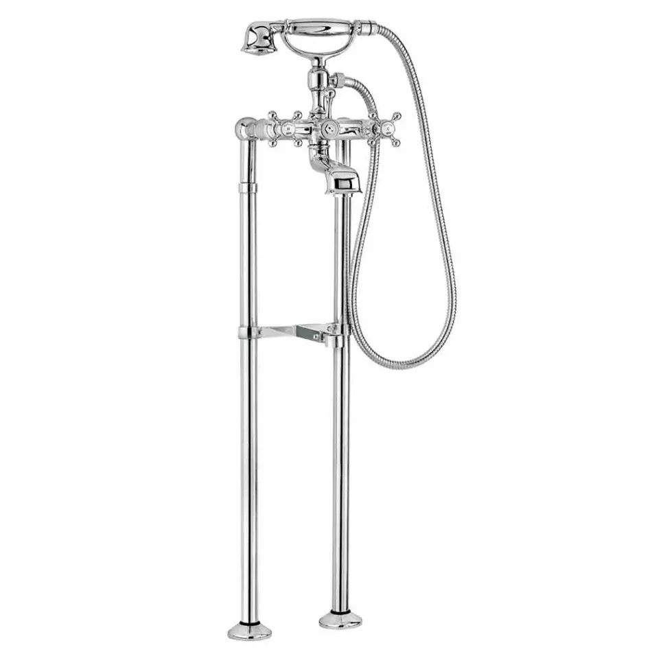 Grifo clásico para bañera sobre columnas de latón Made in Italy - Enriko Viadurini