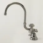 Grifo para lavabo de baño con 3 orificios en latón con caño alto y desagüe - Ercolina Viadurini