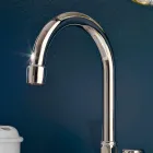 Grifo para lavabo de baño con 3 orificios en latón con caño alto y desagüe - Ercolina Viadurini