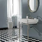 Grifo para lavabo de baño con 3 orificios en latón con caño alto y desagüe - Ercolina Viadurini