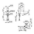 Grifo monomando para lavabo diseño redondo de latón - Antilio Viadurini