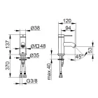 Grifo monomando para lavabo diseño redondo de latón - Antilio Viadurini