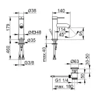 Grifo monomando para lavabo diseño redondo de latón - Antilio Viadurini