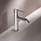 Grifo monomando para lavabo diseño redondo de latón - Antilio Viadurini