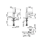 Grifo monomando para lavabo de latón de diseño cuadrado - Erik Viadurini