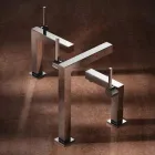 Grifo monomando para lavabo de latón de diseño cuadrado - Erik Viadurini