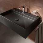 Grifo monomando para lavabo de latón de diseño cuadrado - Erik Viadurini