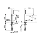 Grifo monomando para lavabo de latón de diseño cuadrado - Erik Viadurini