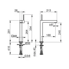 Grifo monomando para lavabo de latón de diseño cuadrado - Erik Viadurini