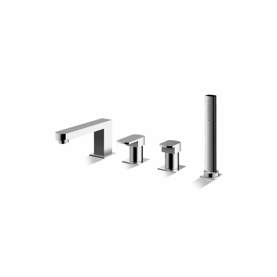 Grifo monomando de sobre encimera en latón cromado Made in Italy - Sika Viadurini