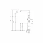 Grifo monomando para lavabo de diseño de barril alto Made in Italy - Neno Viadurini