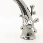 Grifo para lavabo de baño de un orificio en latón con desagüe estilo clásico - Ercolina Viadurini