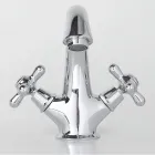 Grifo para lavabo de baño de un orificio en latón con desagüe estilo clásico - Ercolina Viadurini