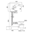 Grifo para bidé clásico de un orificio en latón y tiradores de mariposa - Miriano Viadurini
