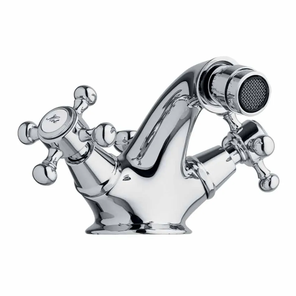 Grifo para bidé de un orificio en latón de diseño clásico Made in Italy - Lisca Viadurini