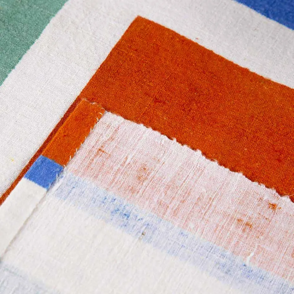 Corredor de cáñamo pintado a mano, pieza única de arte italiano - Marcas Viadurini