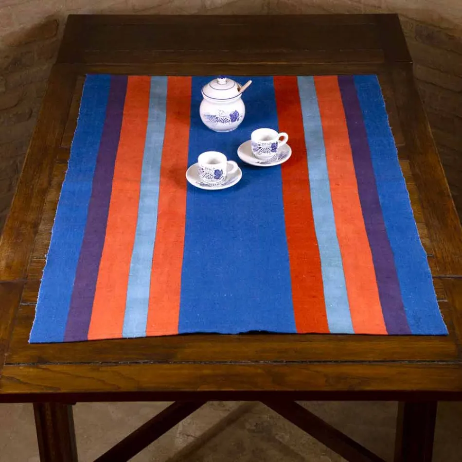 Runner of Italian Art producido y pintado a mano en una pieza única de cáñamo - Marcas Viadurini