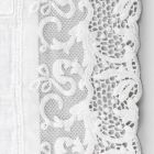 Camino de mesa en lino pesado blanco con encaje de tul de lujo italiano - Eucaro Viadurini