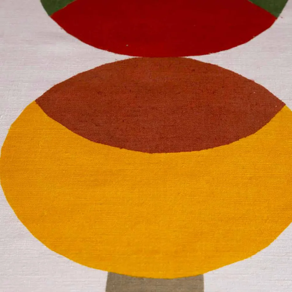 Corredor de cáñamo italiano pintado a mano de una pieza - Marcas Viadurini