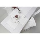 Camino de mesa de lino con encaje blanco Calidad de lujo italiana - Farnese Viadurini